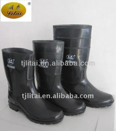 cheap black pvc working rain boots