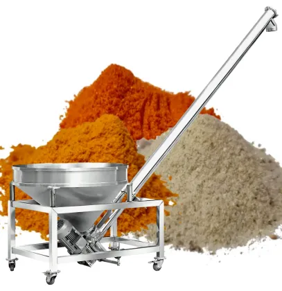 Heated Mini Slurry ZEDA Grain Green Coffee Inclined Spiral Screw Auger Feeder Conveyor Machine with Hopper for Powder Sale