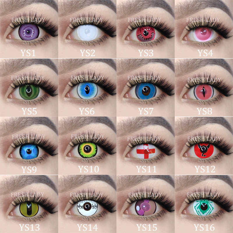 Liangguo Fresh Lady Cat Green Eye Halloween Cosplay Colored Lenses