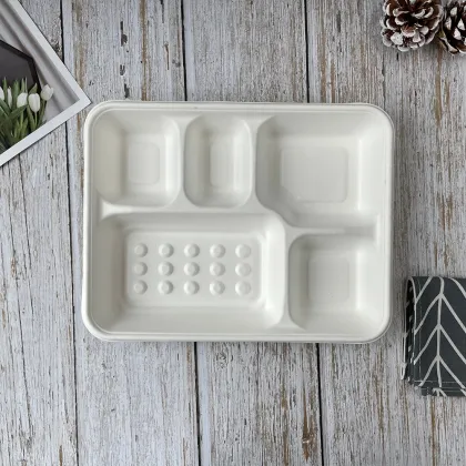 Disposable Restaurant Serving 5-section Meal Trays