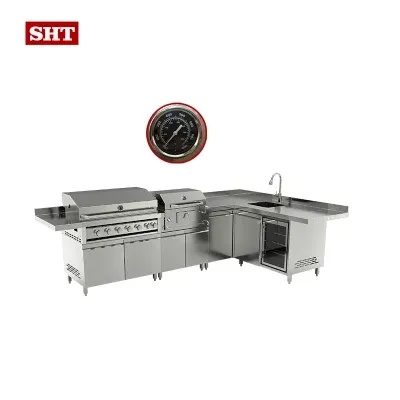 Metal Outdoor Kitchen Cabinet New Built in BBQ Gas Grill
