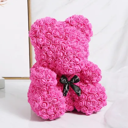 Forever PE Foam Rose Bear - Valentine's Day Teddy Bear Gift Box for Mother's Day and Girlfriend Gifts