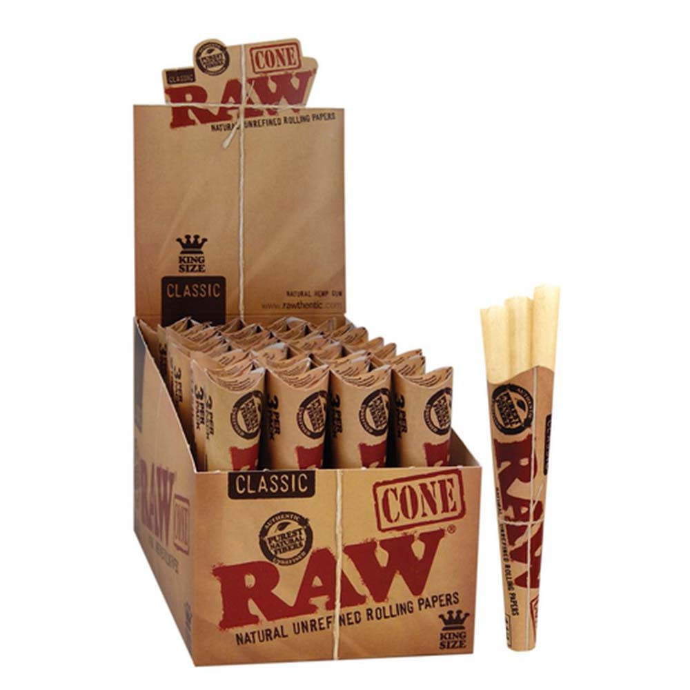 Raw Cones Classic Prerolled Joints Unbleached Cone King Size