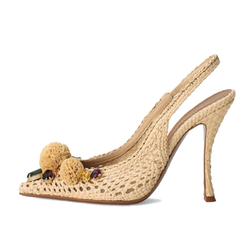 Bohemian-style thin high-heeled sandals