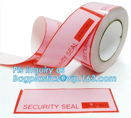 Security Tamper Evident Warranty Void Tape / Security Sticker labels, jumbo roll anti-counterfeiting adhesive tape, Tape with Pe