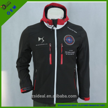 3 layer softshell YKK zipper-up waterproof racing jacket
