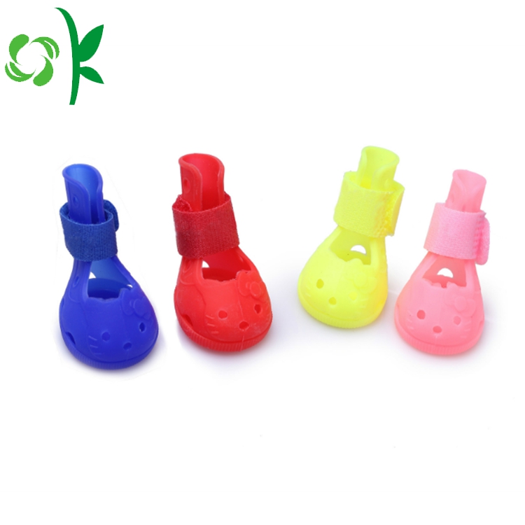 Durable Cute Silicone Waterproof Dog Rainshoes Pet Shoes