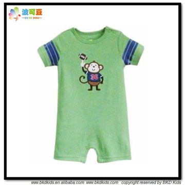 BKD plain color monkey pattern baby jumpsuit