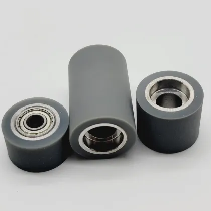 conveyor rollers production line rubber coated idler rollers