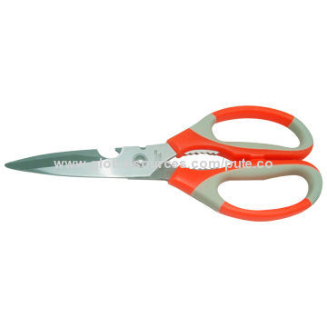 Scissors with Colorful Plastic Handle, Made of Stainless Steel Material