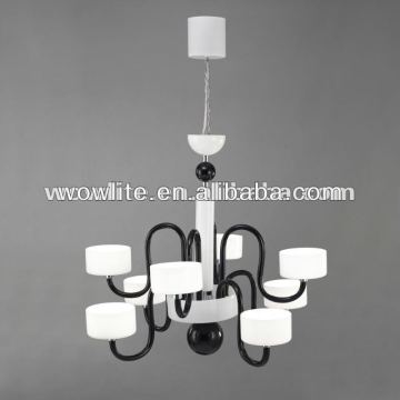 Glass and D70 black crystal ball finley pendant lamp D1120-4+4