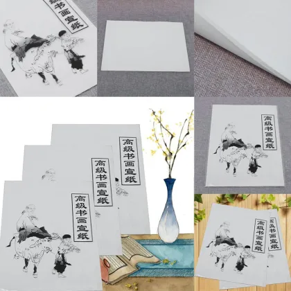30 Sheet White Painting Paper Traditional Xuan Paper Rice Paper Chinese Painting & Calligraphy 35.5cm*25.5cm