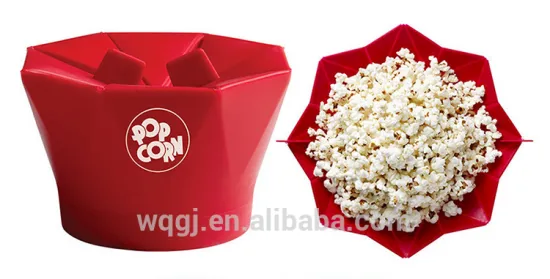 High Quality Collapsible Silicone Popcorn Popping Bowl Creative Microwave Popcorn Making Bowl