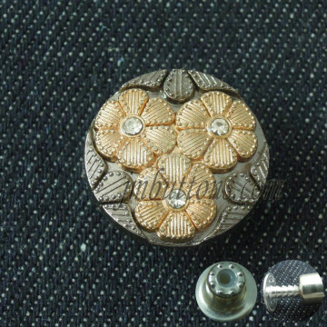 fancy rose fix metal buttons for jeans wear