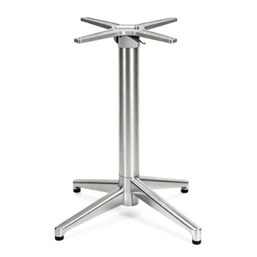 Four Prong Foldable Cast Aluminum Table Base Shiny Oxidized Table Leg Outdoor Commercial Furniture For Restaurant Cafe Patio Din