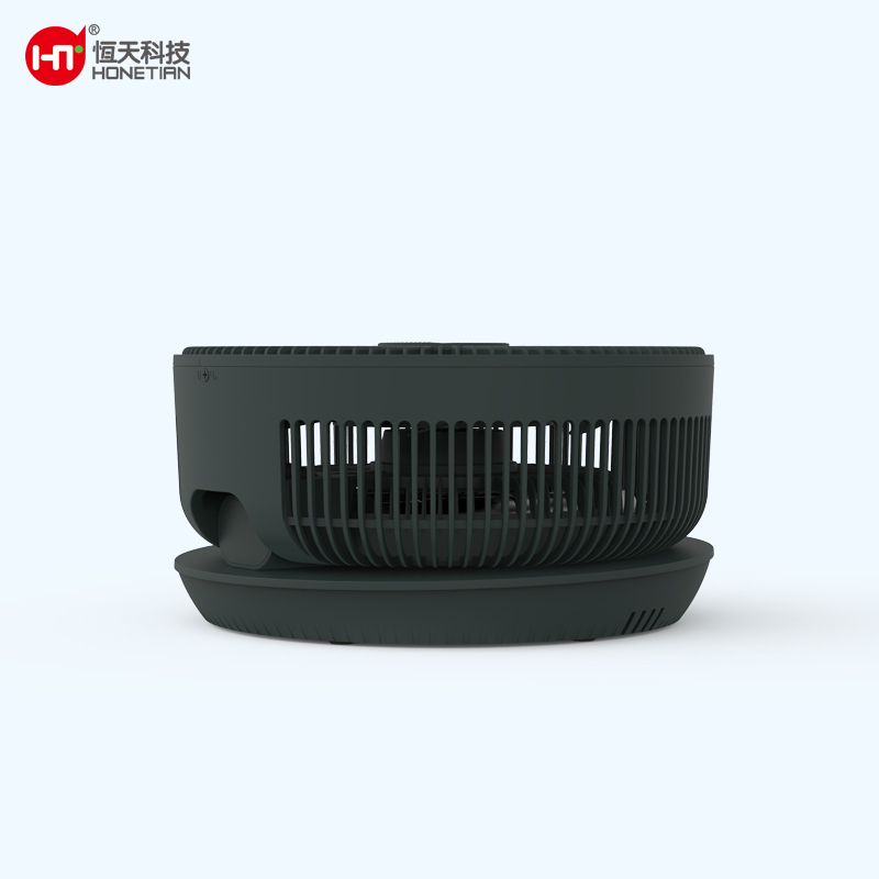 HONETIAN foldable buit in battery 12 speeds 4 modes 12 timer 12 inch 9 blades DC circulator stand custom colors indoor fan