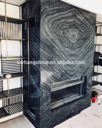 China Ancient Black Wood Vein Marble Slab Supplier