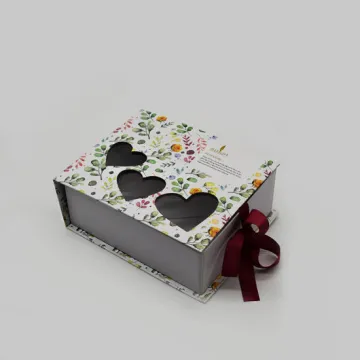 Luxury Ribbon Closure Die Cut Heart Paper Box