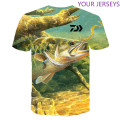 DAIWA T Shirt Summer Man Short Sleeve Fishing Clothing Outdoor Sport Breathable Clothes Men Beach Printed T-shirt Top DAIWA