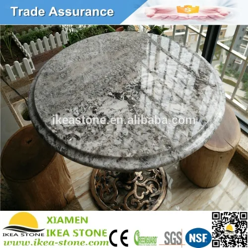 Bianco Antico Custom Round Granite Top Dining Tables, High Quality
