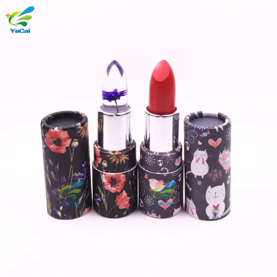 MOQ=500pcs cosmetics packaging box paper tube private label lipstick for gift