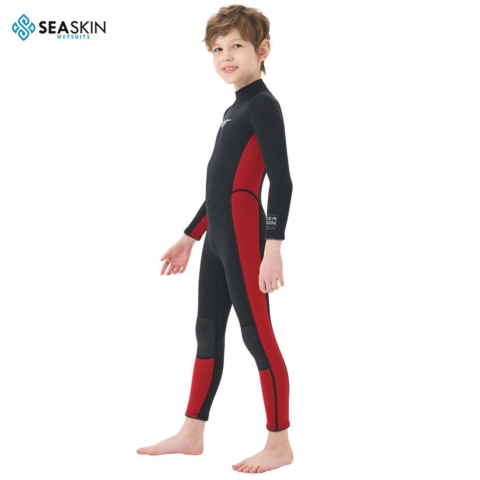 Seaskin 2mm anak -anak lengan panjang zip scuba scuba diving basah jas