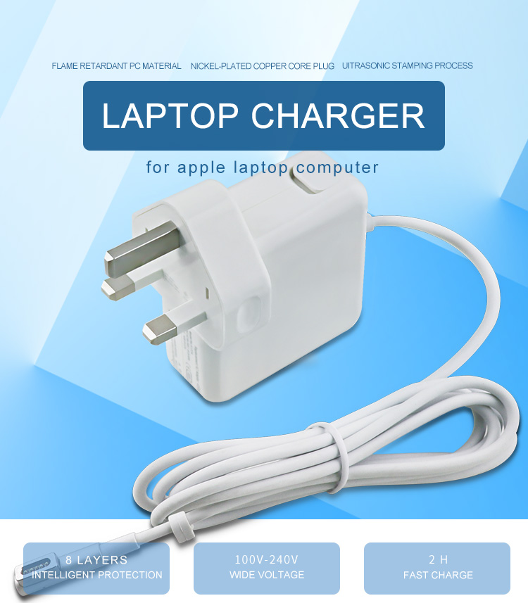 14.85V 3.05A UK Plug macbook laptop wall adapter