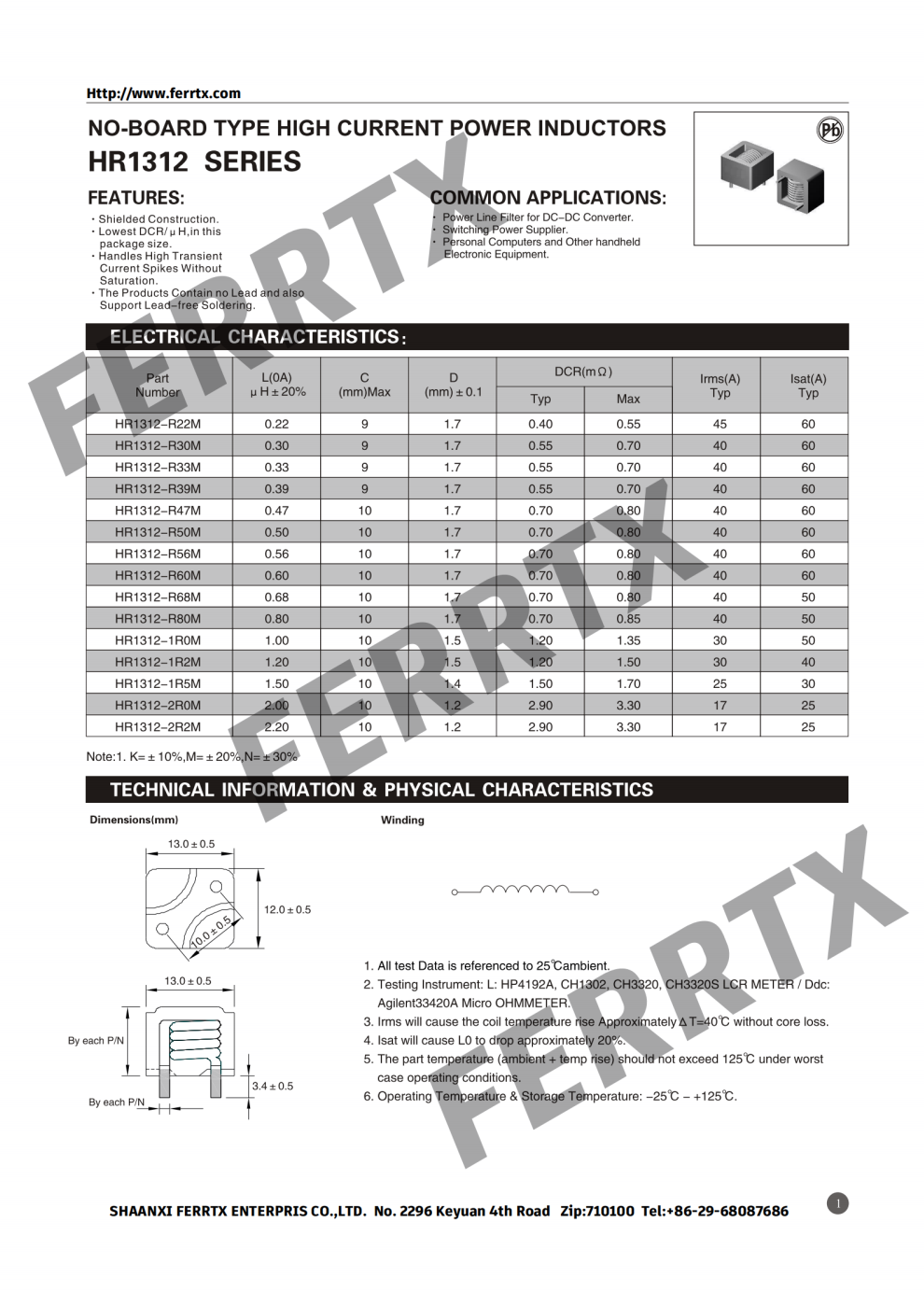 Shielded Inductor HR