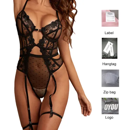 Custom Luxury Lace Garters Belt XL Plus Size Lingerie Pour Femme With Logo