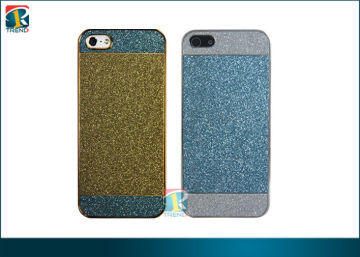 Black, Gum Plating Pc Cover For Iphone 5 Protective Cases With Glitter Backside Sticker
