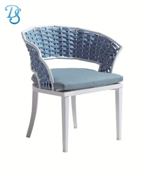 Rattan Chair Woven Rope Dining Chair for Outdoor Patio Garden Furniture
