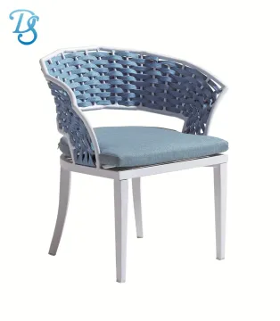 Rattan Chair Woven Rope Dining Chair for Outdoor Patio Garden Furniture