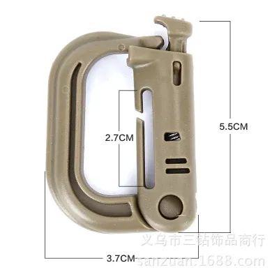 Molle Tactical Backpack EDC Carabiner D Shape Plastic Carabiner