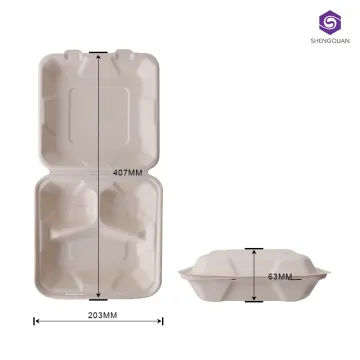 protection tableware 3 compartments disposable lunch box