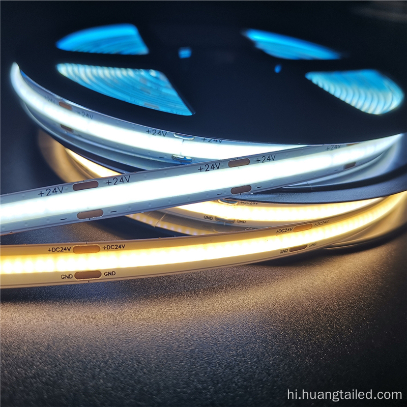 384Leds/m एलईडी टेप लचीला कोब एलईडी लाइट स्ट्रिप