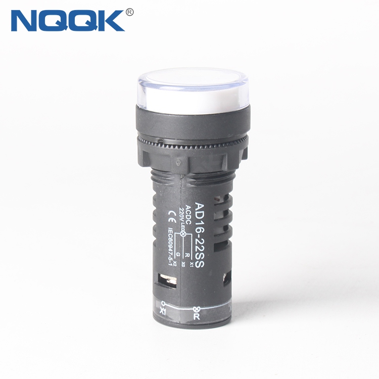 22mm Ac Dc Double Color Indicator Lamp Light (ad16-22ss, 220v, White ...