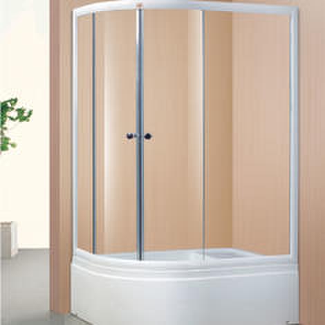 With Seat Clear Tempered Glass Simple Shower Room