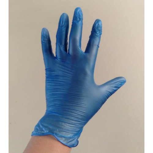 Hot sale blue disposable Medical examination vinyl glove