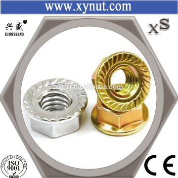Factory Price Galvanized Yellow DIN6923 M14 Carbon Steel Hex Flange Nut