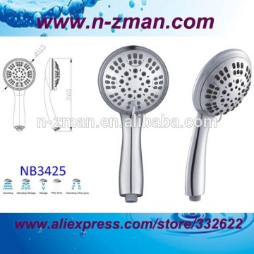 5 jet Chrome ABS hand shower,5 function Plastic Hand Shower,5-function ABS Hand Shower