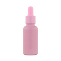 30 ml bouteilles de compte-gouttes de sérum liquide rose mat vide