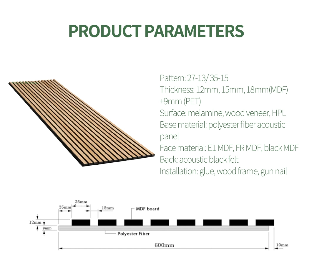 Timber Cladding Interior Sound Absorbing Panels Soft Panel Wall Board Light Wood Slats