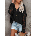 Women's Long Sleeve Lace Cable Sweater