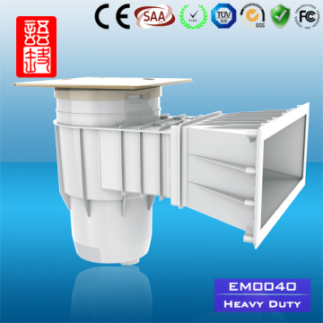 Emaux EM0040 ABS White Swimming Pool Wall Skimmer for leaf cleaning