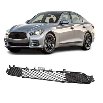 2014-2017 Infiniti Q50 Front Bumper Lower Mesh Sport Black Grille OE Style Chrome