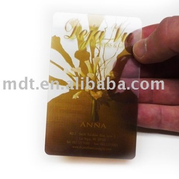 4 color Transparent name/membership/warranty card