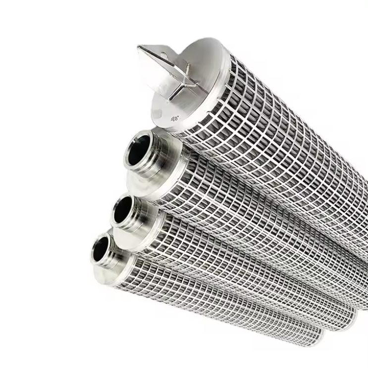 SS 304 Stainless Steel Pleated Cartridge Filter 20um 10um 6um 20um sintered metal candle filters