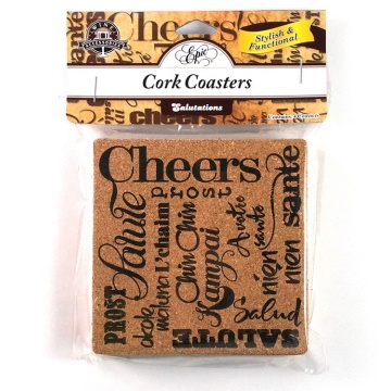 Custom Molded Personalized Cork Coaster Set