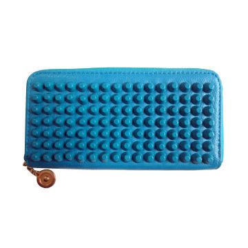New Design Ladies' PU Wallet, Full of Rivets, Any Colors and Sizes are Available