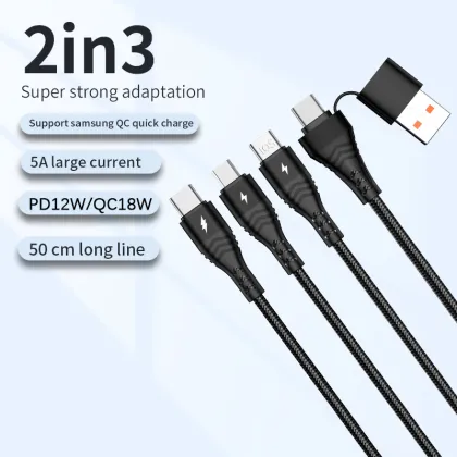 AC 100W 6-in-1 Braided Fast Charging Cable for HUAWEI Super Charge